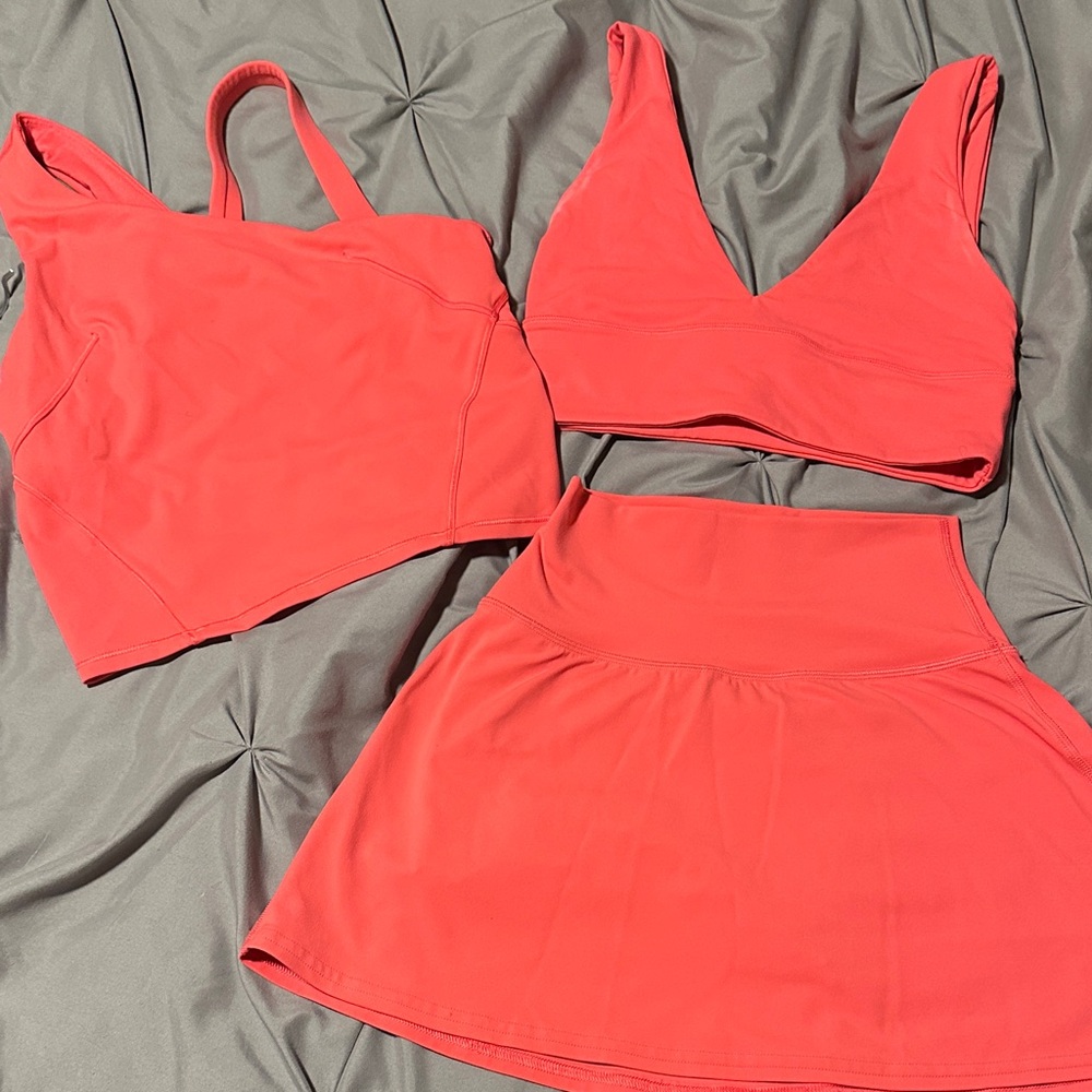 Lululemon glaze align bra and top
Skirt has been sold